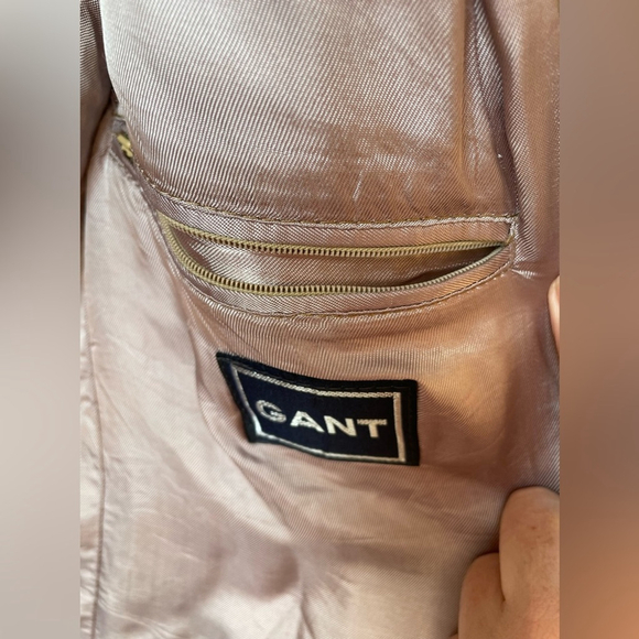 Gant, camel color wool mid-length fully lined designer trench coat vintage VGUC - Picture 8 of 12